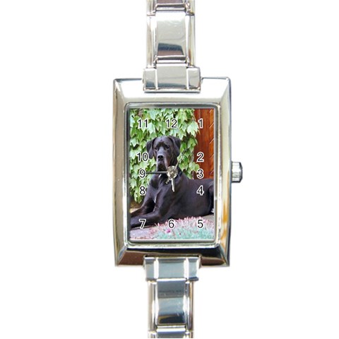 Great Dane Rectangular Italian Charm Watch from ArtsNow.com Front