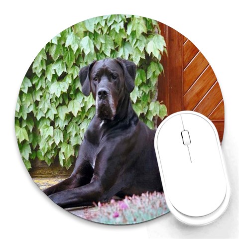 Great Dane Round Mousepad from ArtsNow.com Front