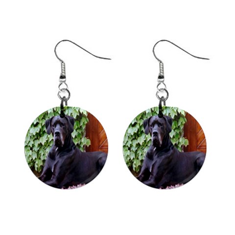 Great Dane 1  Button Earrings from ArtsNow.com Front