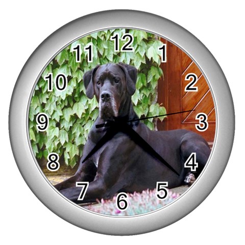 Great Dane Wall Clock (Silver) from ArtsNow.com Front