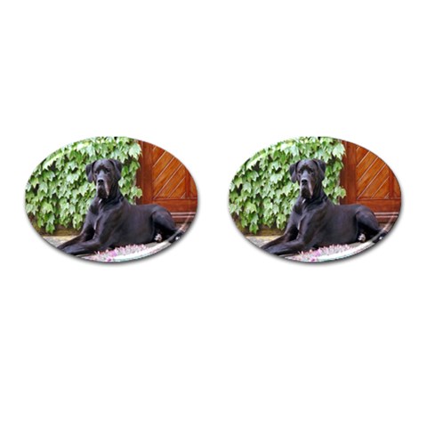 Great Dane Cufflinks (Oval) from ArtsNow.com Front(Pair)