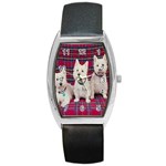 Highland Terriers Barrel Style Metal Watch