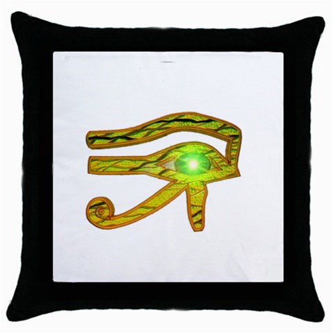 Horus Eye2 Throw Pillow Case (Black) from ArtsNow.com Front