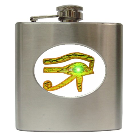 Horus Eye2 Hip Flask (6 oz) from ArtsNow.com Front