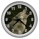 wolf_pictures_3 Wall Clock (Silver)