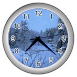 Winter_pictures Wall Clock (Silver)