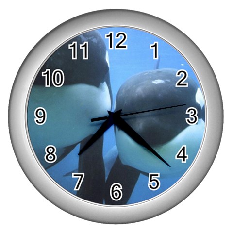 Whale_Killerwhale Wall Clock (Silver) from ArtsNow.com Front