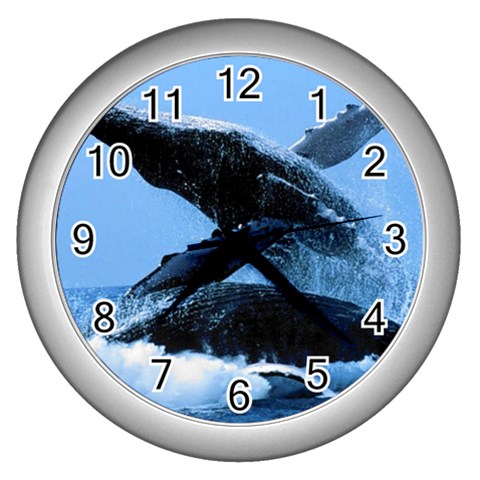 Whale Wall Clock (Silver) from ArtsNow.com Front