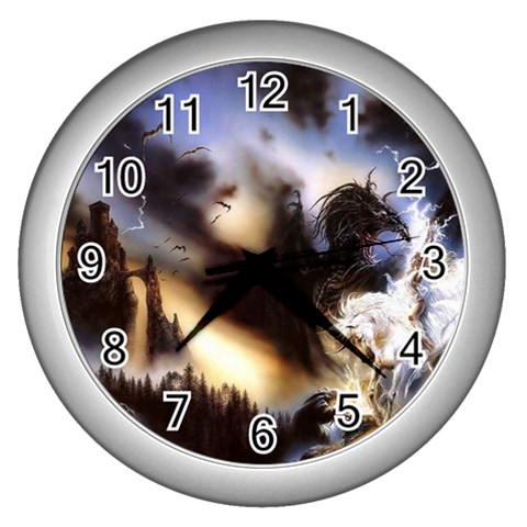 Unicorn Wall Clock (Silver) from ArtsNow.com Front