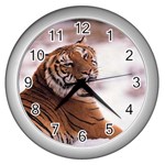 tiger-whats-up Wall Clock (Silver)