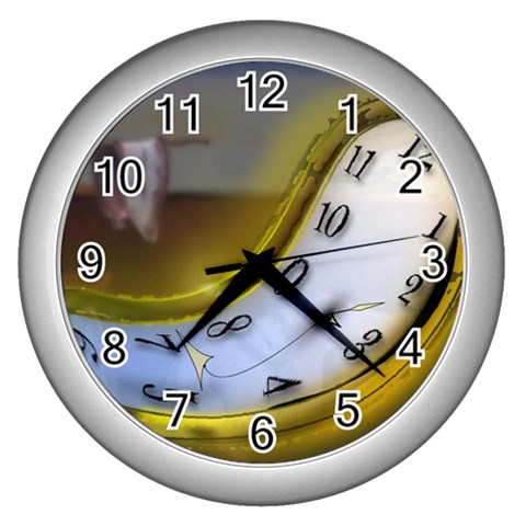 fine paintings Wall Clock (Silver) from ArtsNow.com Front