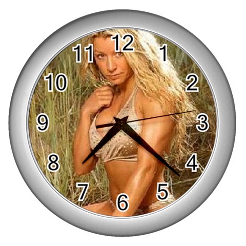 swimsuits Wall Clock (Silver) from ArtsNow.com Front