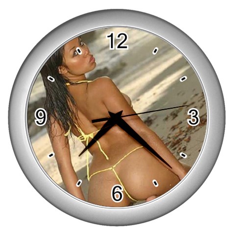 swimsuits Wall Clock (Silver) from ArtsNow.com Front