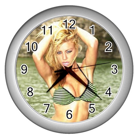 swimsuits Wall Clock (Silver) from ArtsNow.com Front