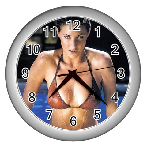 swimsuits Wall Clock (Silver) from ArtsNow.com Front