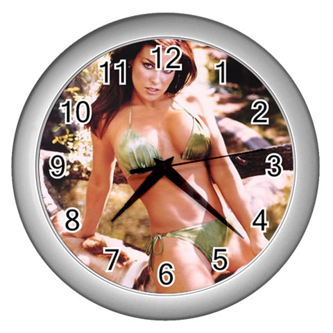 swimsuits Wall Clock (Silver) from ArtsNow.com Front