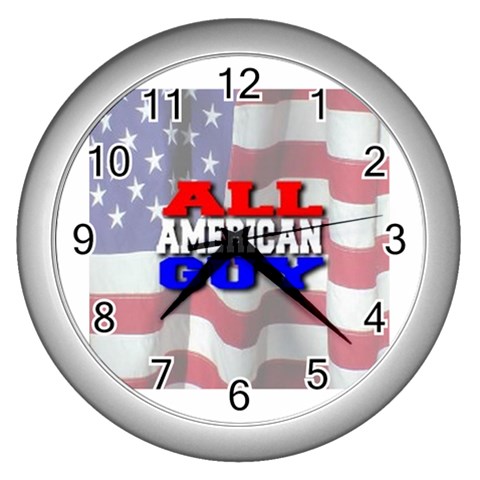 patriotic Wall Clock (Silver) from ArtsNow.com Front