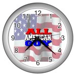 patriotic Wall Clock (Silver)