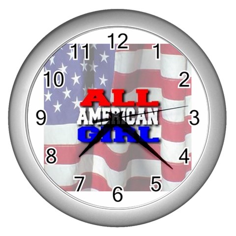 patriotic Wall Clock (Silver) from ArtsNow.com Front