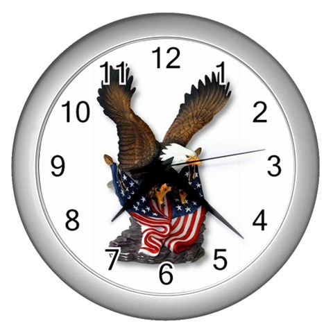 patriotic Wall Clock (Silver) from ArtsNow.com Front