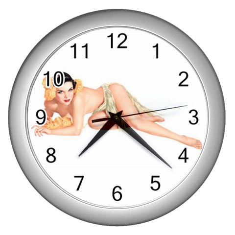 pinup Wall Clock (Silver) from ArtsNow.com Front