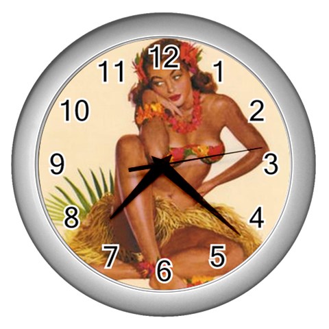 pinup Wall Clock (Silver) from ArtsNow.com Front