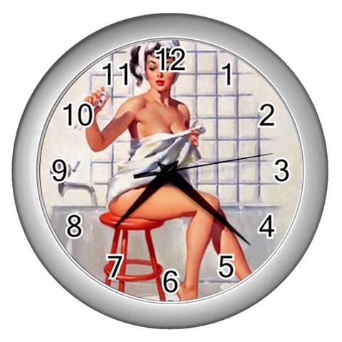 pinup Wall Clock (Silver) from ArtsNow.com Front