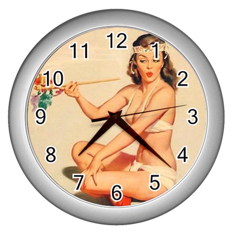 pinup Wall Clock (Silver) from ArtsNow.com Front