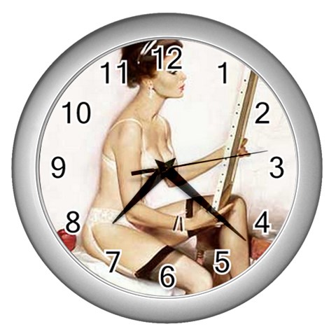 pinup Wall Clock (Silver) from ArtsNow.com Front