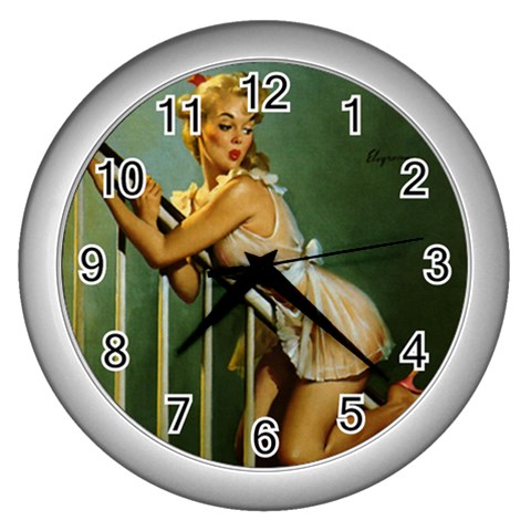 pinup Wall Clock (Silver) from ArtsNow.com Front