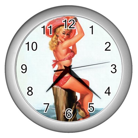 pinup Wall Clock (Silver) from ArtsNow.com Front