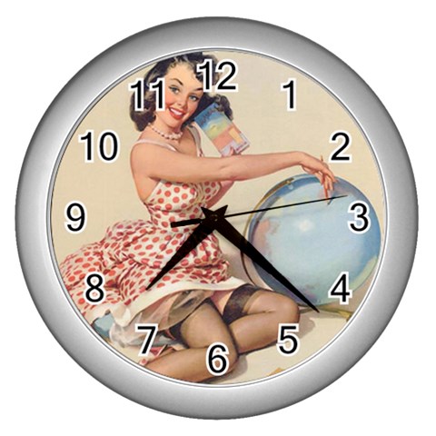 pinup Wall Clock (Silver) from ArtsNow.com Front