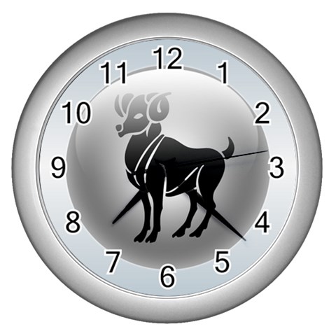 Aries Wall Clock (Silver) from ArtsNow.com Front