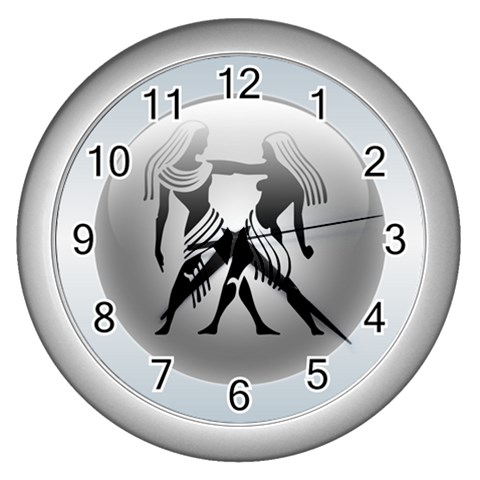 Gemini Wall Clock (Silver) from ArtsNow.com Front