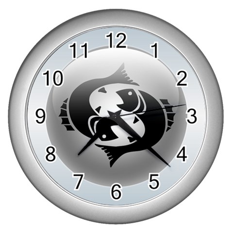 Pisces Wall Clock (Silver) from ArtsNow.com Front