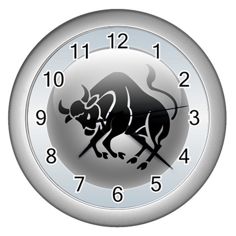 Taurus Wall Clock (Silver) from ArtsNow.com Front