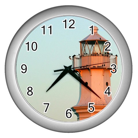 lighthouse Wall Clock (Silver) from ArtsNow.com Front