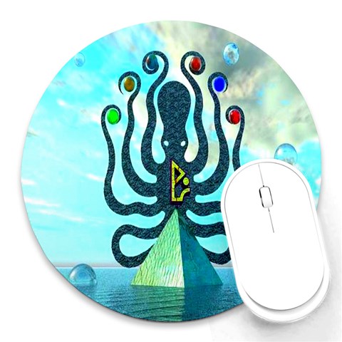 Star Nation Octopus Round Mousepad from ArtsNow.com Front