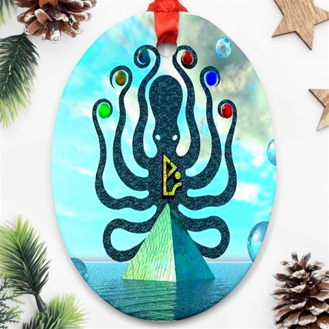 Star Nation Octopus Ornament (Oval) from ArtsNow.com Front