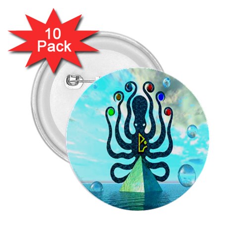 Star Nation Octopus 2.25  Button (10 pack) from ArtsNow.com Front