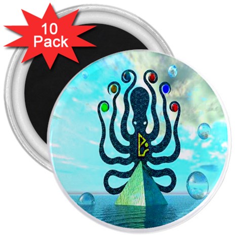 Star Nation Octopus 3  Magnet (10 pack) from ArtsNow.com Front