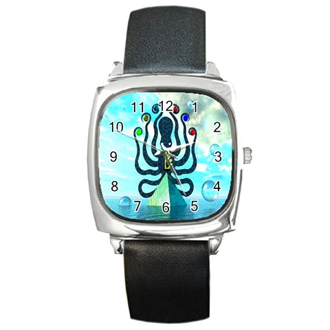 Star Nation Octopus Square Metal Watch from ArtsNow.com Front