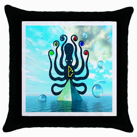 Star Nation Octopus Throw Pillow Case (Black) from ArtsNow.com Front