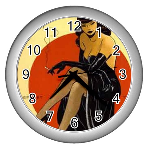 pinup Wall Clock (Silver) from ArtsNow.com Front