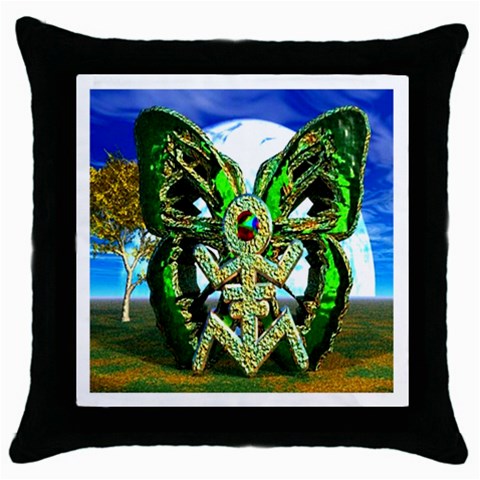 Nature Devas Throw Pillow Case (Black) from ArtsNow.com Front