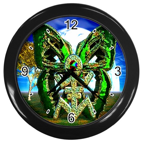 Nature Devas Wall Clock (Black with 4 black numbers) from ArtsNow.com Front