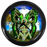 Nature Devas Wall Clock (Black with 4 black numbers)