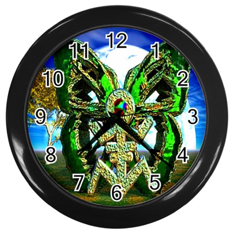 Nature Devas Wall Clock (Black with 12 black numbers) from ArtsNow.com Front