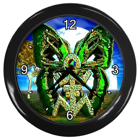 Nature Devas Wall Clock (Black with 4 white numbers) from ArtsNow.com Front