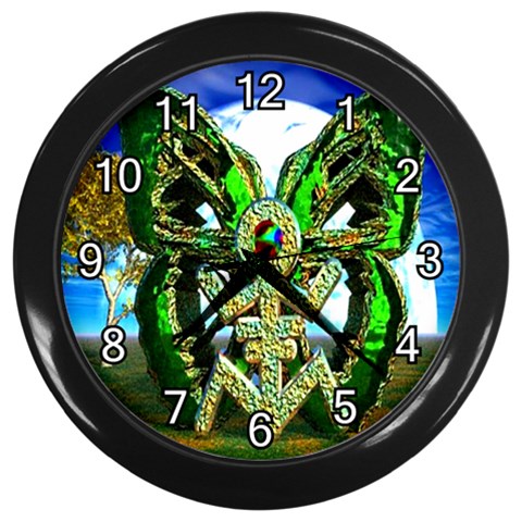 Nature Devas Wall Clock (Black with 12 white numbers) from ArtsNow.com Front